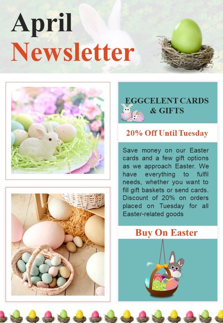 One Pager April Month Newsletter For Updates On New Product Offerings PDF Document PPT Template Slide01