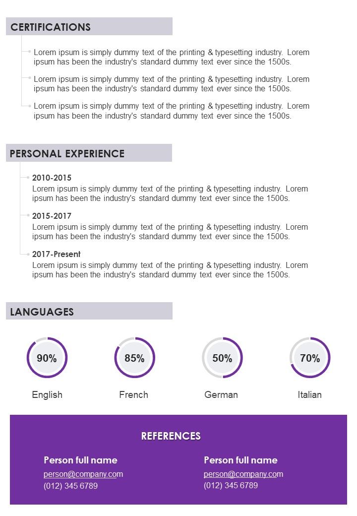 One Pager Art Designer CV PDF Document PPT Template