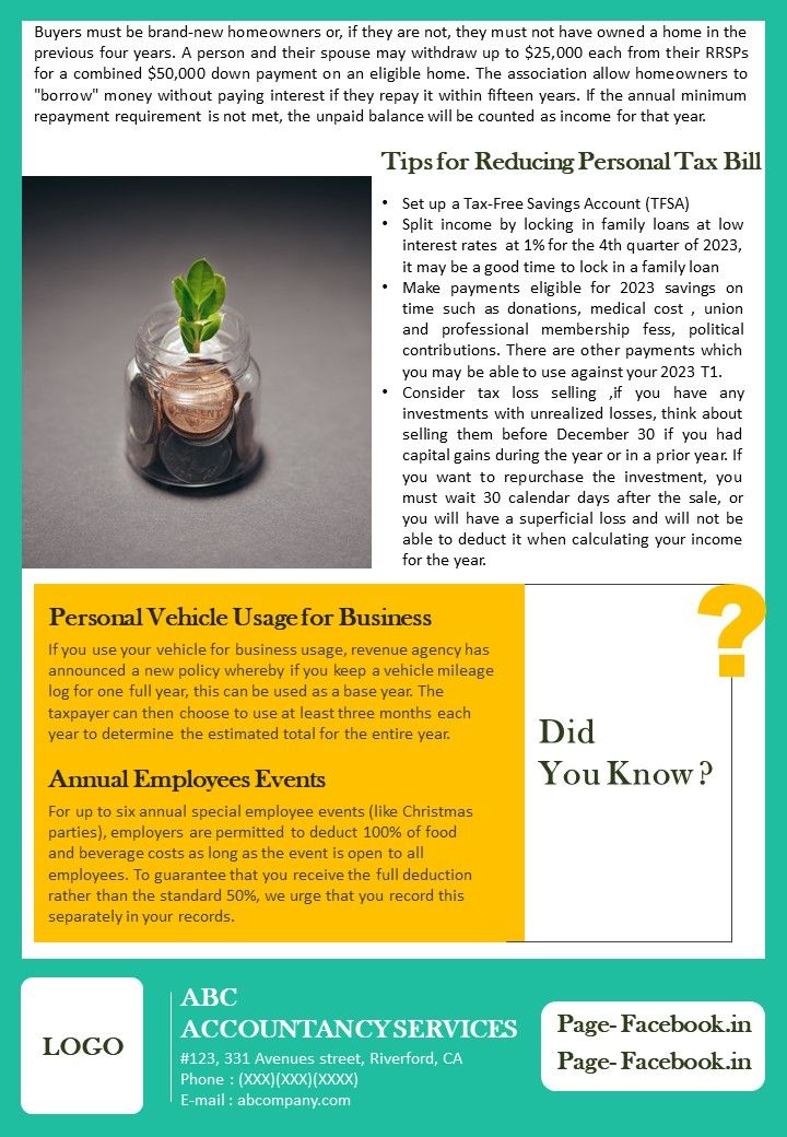 One Pager December Month Newsletter For Accounting Firm PDF Document PPT Template Slide01