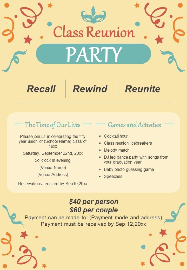One Pager Newsletter For Alumni Gathering PDF Document PPT Template