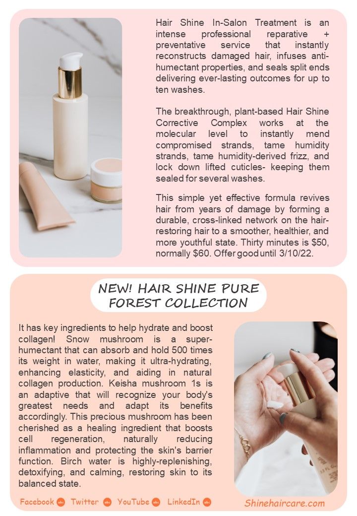 One Pager Newsletter For Hair Styling Business Products PDF Document PPT Template