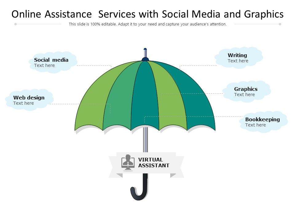 Online_Assistance_Services_With_Social_Media_And_Graphics_Ppt_PowerPoint_Presentation_Gallery_Themes_PDF_Slide_1.jpg