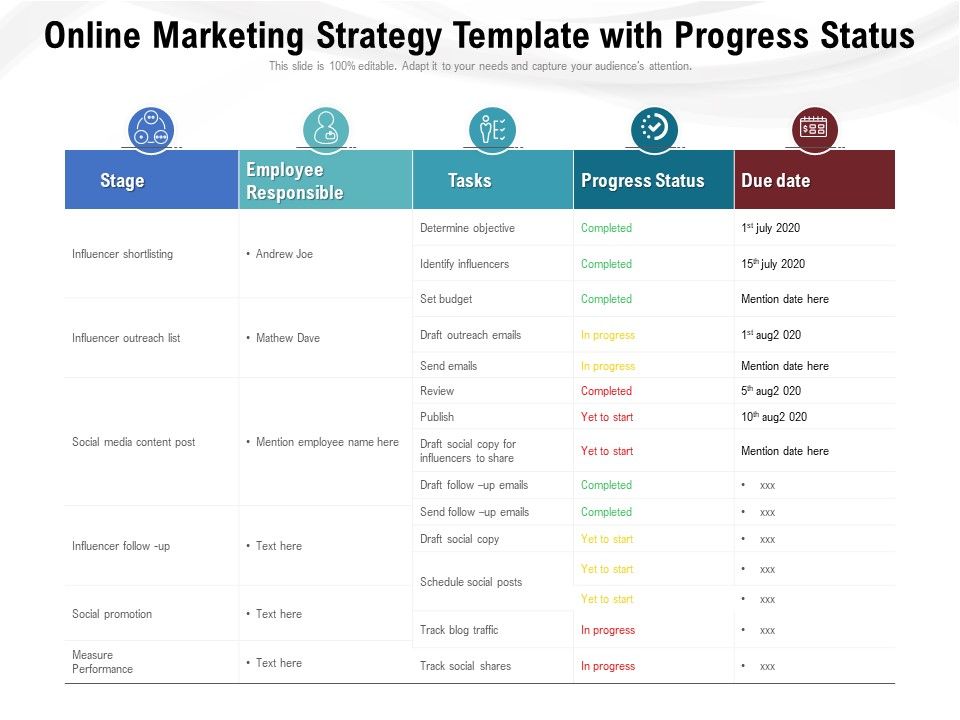 Online_Marketing_Strategy_Template_With_Progress_Status_Ppt_PowerPoint_Presentation_Ideas_Visuals_PDF_Slide_1.jpg