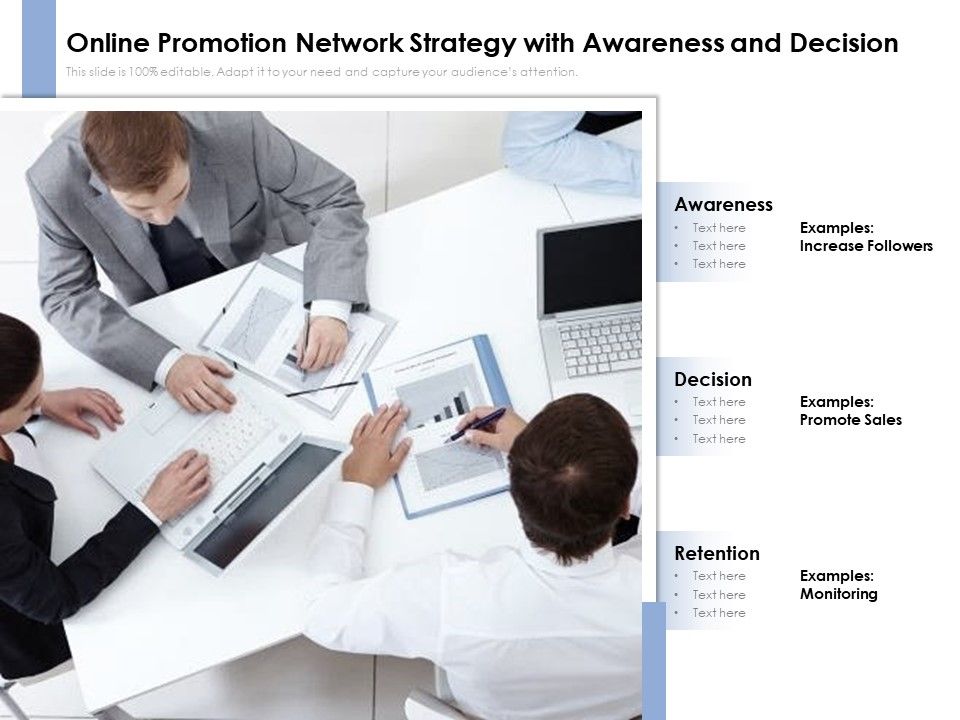 Online_Promotion_Network_Strategy_With_Awareness_And_Decision_Ppt_PowerPoint_Presentation_File_Infographics_PDF_Slide_1.jpg