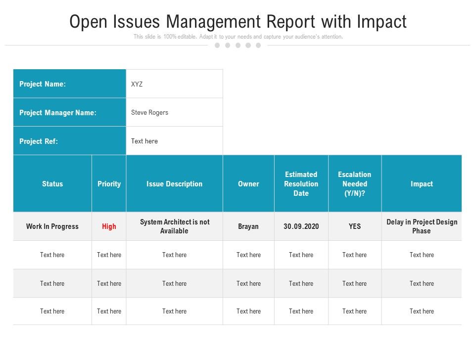 Open_Issues_Management_Report_With_Impact_Ppt_PowerPoint_Presentation_File_Portrait_PDF_Slide_1.jpg