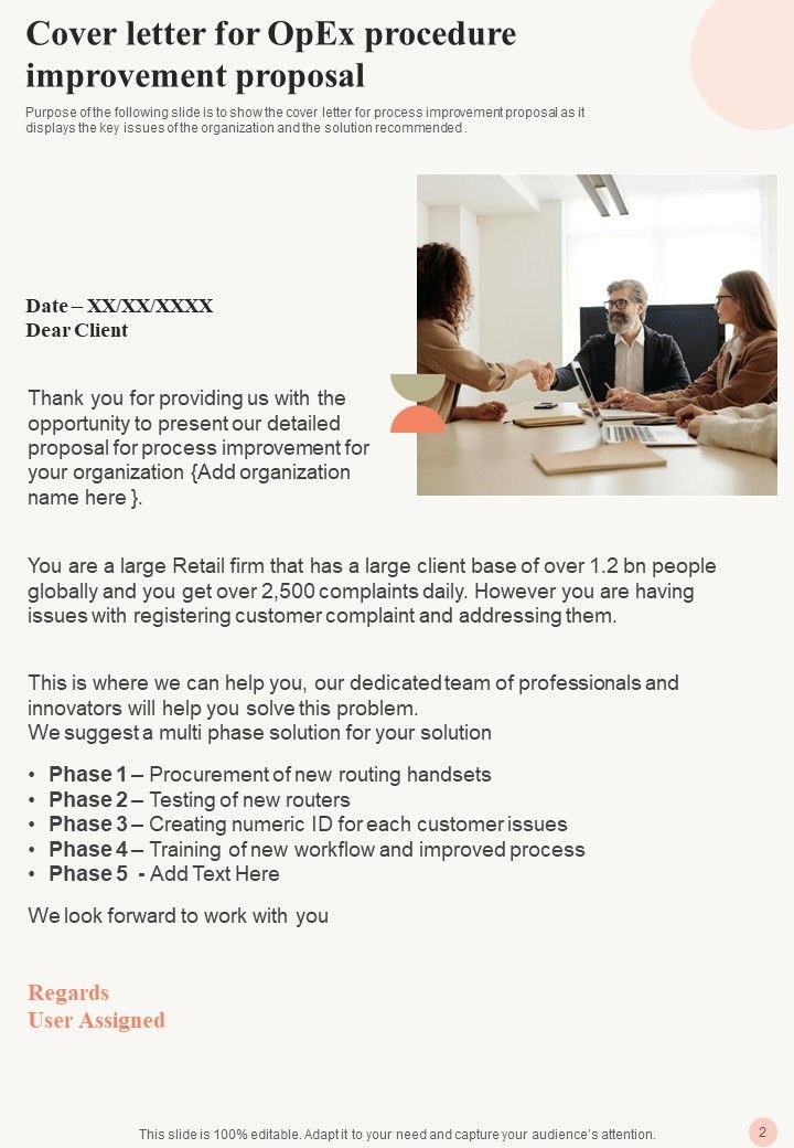 Opex Procedure Improvement Proposal Example Document Report Doc Pdf Ppt Example Document Report Doc Pdf Ppt