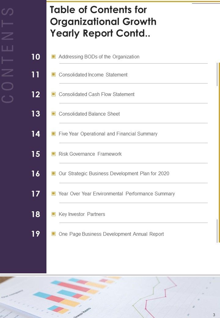Organizational Growth Yearly Report One Pager Documents