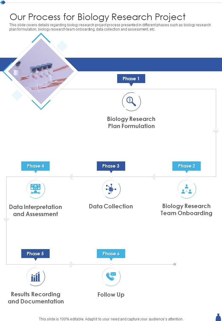 Our Process For Biology Research Project One Pager Sample Example Document Slide01