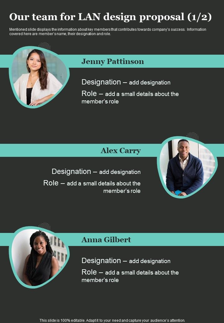 Our Team For LAN Design Proposal One Pager Sample Example Document