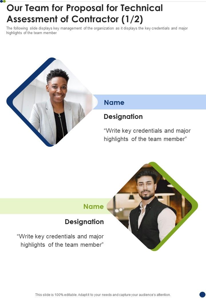 Our_Team_For_Proposal_For_Technical_Assessment_Of_Contractor_One_Pager_Sample_Example_Document_Slide_1.jpg