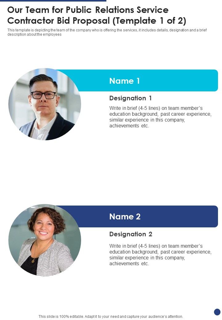 Our_Team_For_Public_Relations_Service_Contractor_Bid_Proposal_One_Pager_Sample_Example_Document_Slide_1.jpg