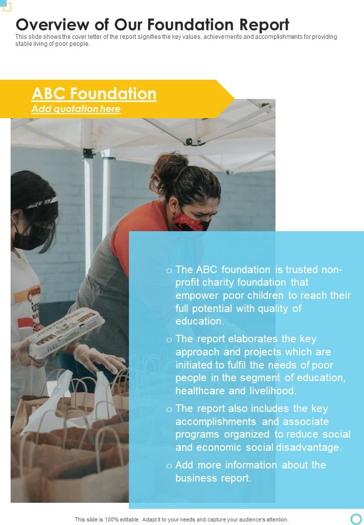 Overview Of Our Foundation Report One Pager Documents Slide01