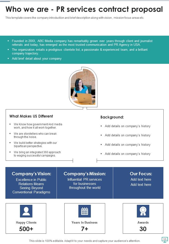 PR Services Contract Proposal Example Document Report Doc Pdf Ppt