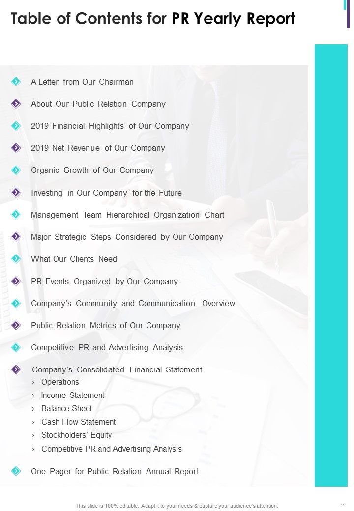 PR Yearly Report One Pager Documents