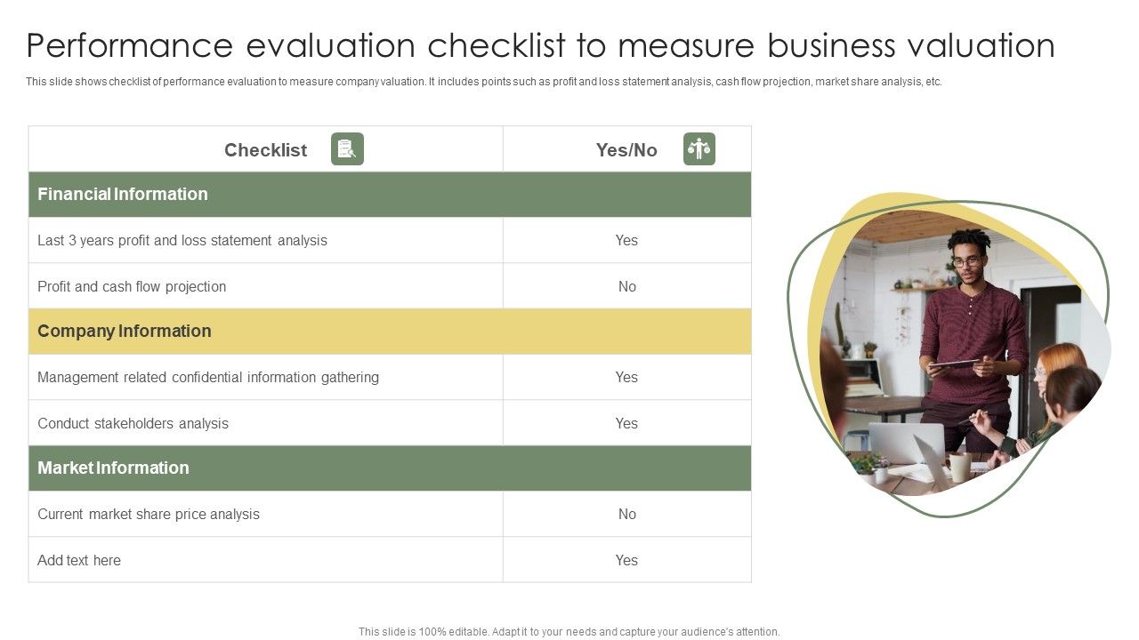 Performance_Evaluation_Checklist_To_Measure_Business_Valuation_Summary_PDF_Slide_1.jpg