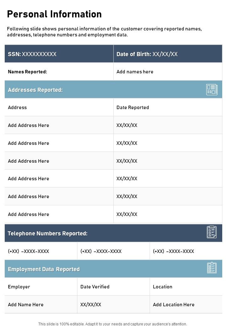 Personal Information One Pager Documents Slide01