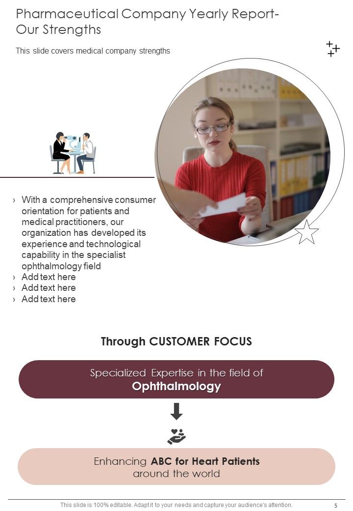 Pharmaceutical Company Yearly Report One Pager Documents