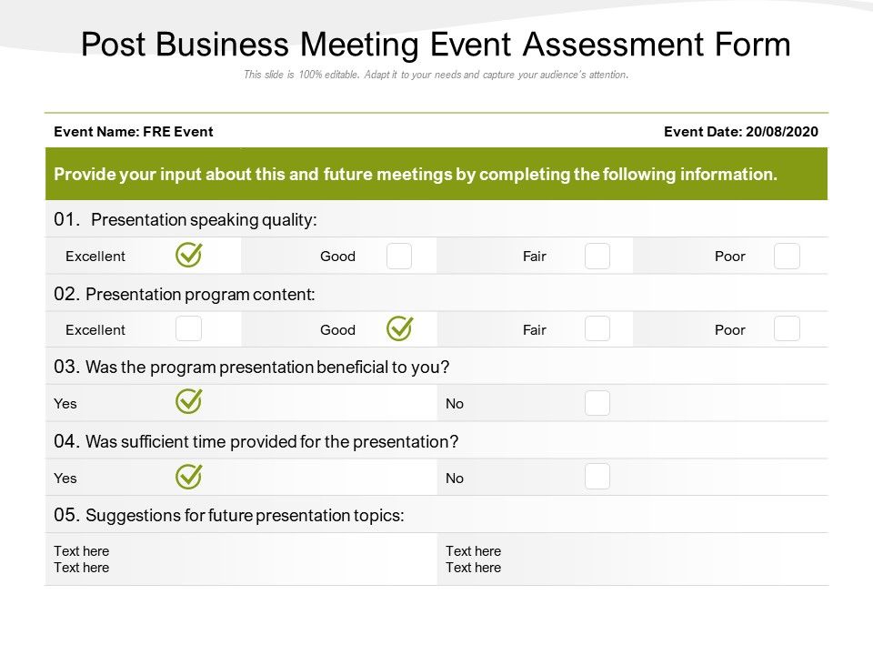 Post_Business_Meeting_Event_Assessment_Form_Ppt_PowerPoint_Presentation_File_Graphics_Example_PDF_Slide_1.jpg