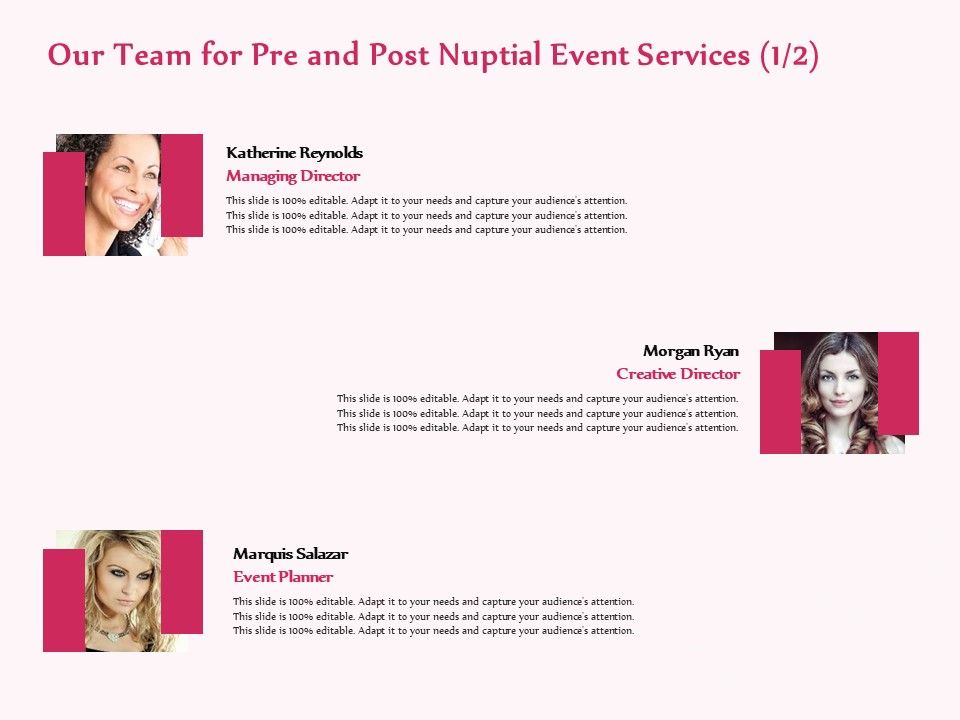 Pre_Postnuptial_Our_Team_For_Pre_And_Post_Nuptial_Event_Services_Ppt_Inspiration_Example_Topics_PDF_Slide_1.jpg