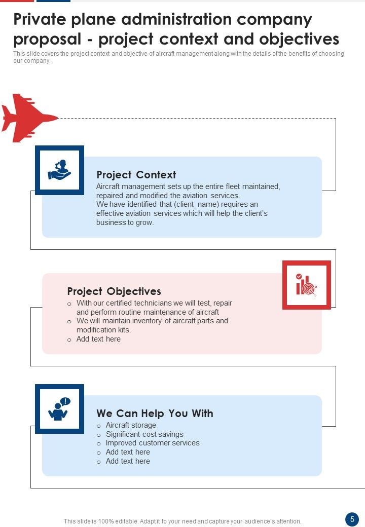 Private Plane Administration Company Proposal Example Document Report Doc Pdf Ppt
