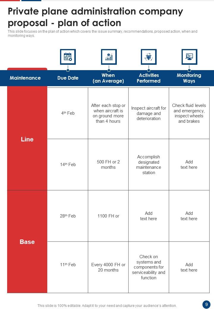 Private Plane Administration Company Proposal Example Document Report Doc Pdf Ppt
