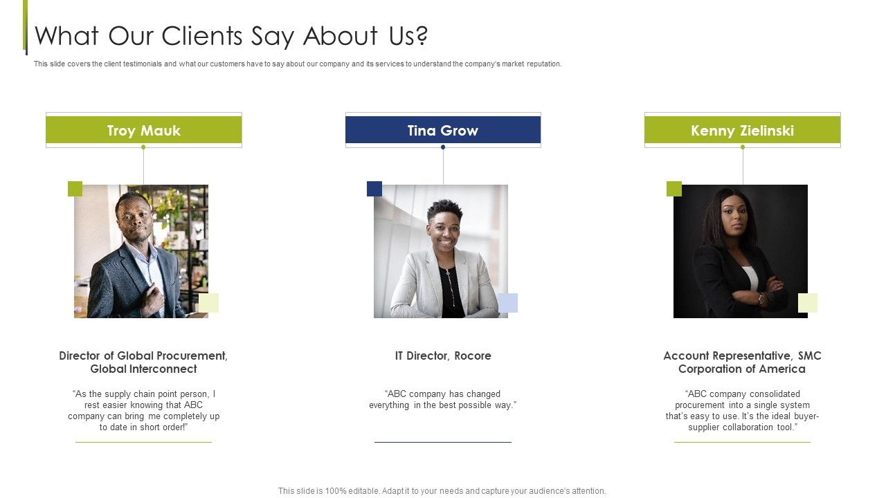 Procurement_Vendor_What_Our_Clients_Say_About_Us_Ppt_Ideas_Brochure_PDF_Slide_1.jpg