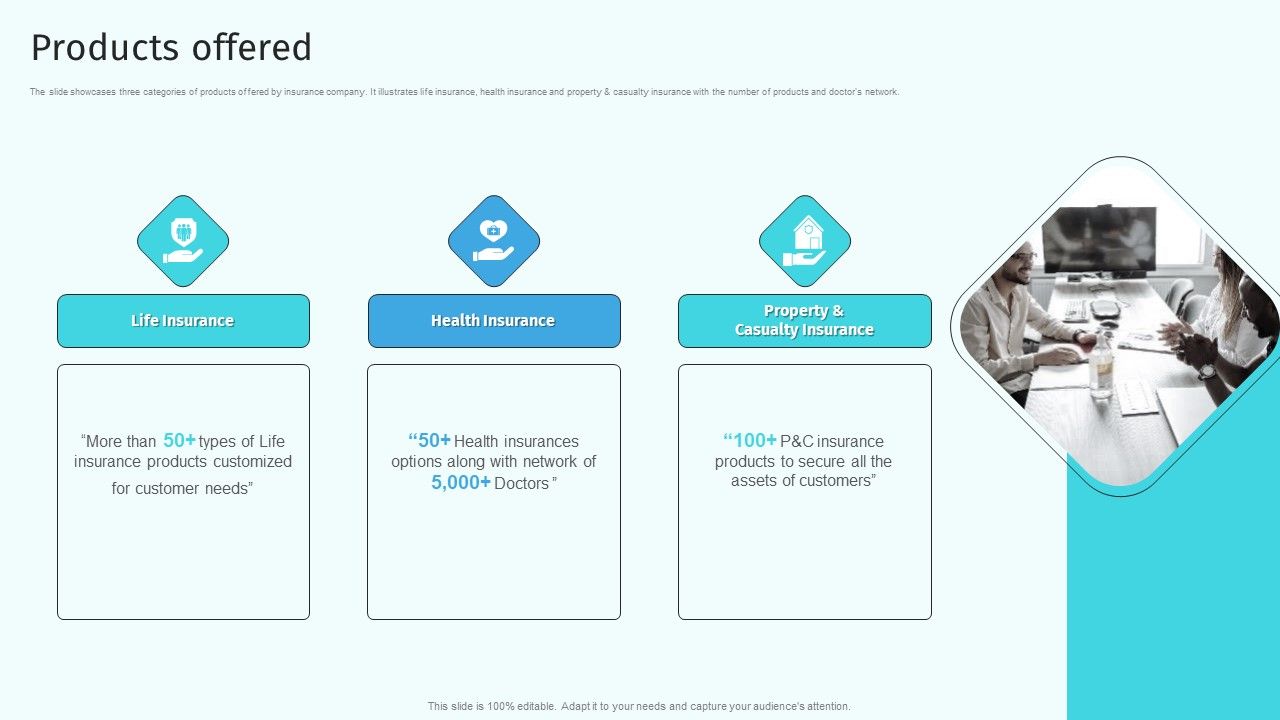 Products_Offered_Health_And_Property_Insurance_Company_Profile_Elements_PDF_Slide_1.jpg