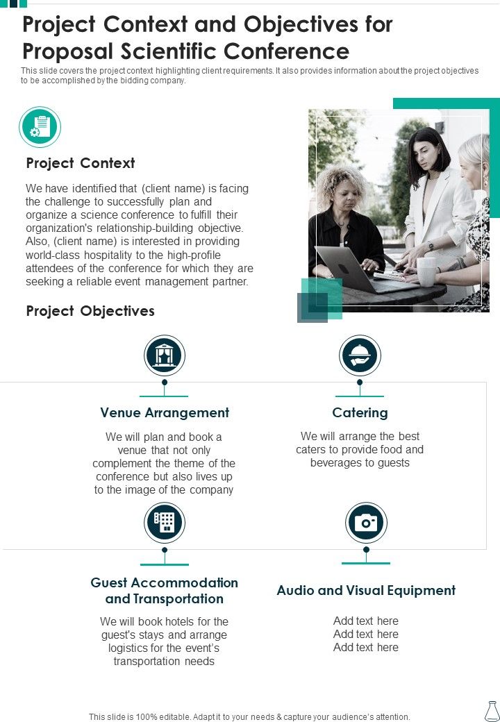 Project Context And Objectives For Proposal Scientific Conference One Pager Sample Example Document Slide01
