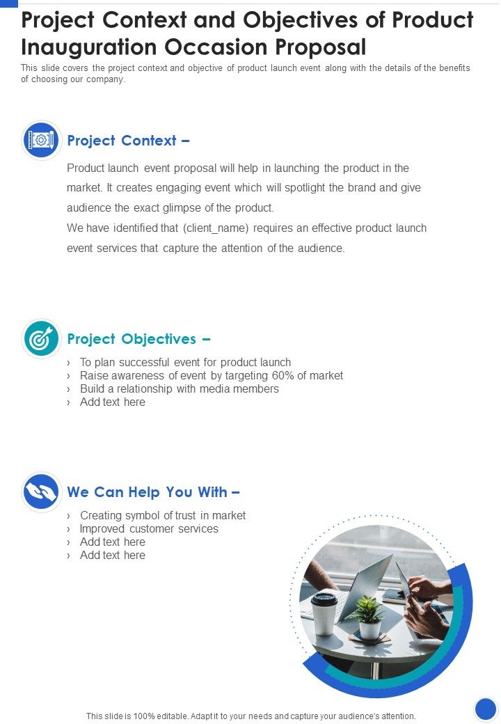 Project Context And Objectives Of Product Inauguration Occasion Proposal One Pager Sample Example Document Slide01