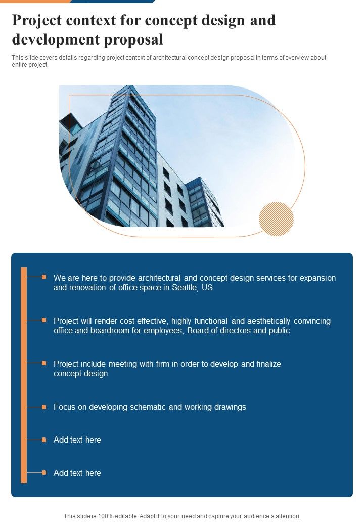 Project Context For Concept Design And Development Proposal One Pager Sample Example Document Slide01