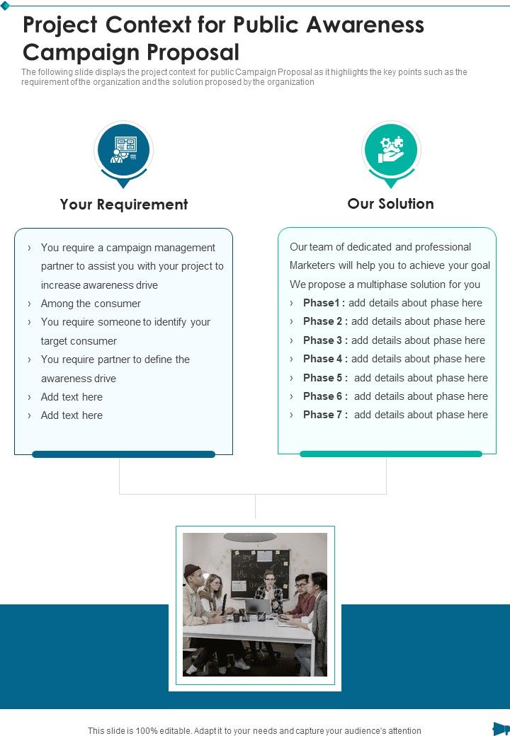 Project Context For Public Awareness Campaign Proposal One Pager Sample Example Document