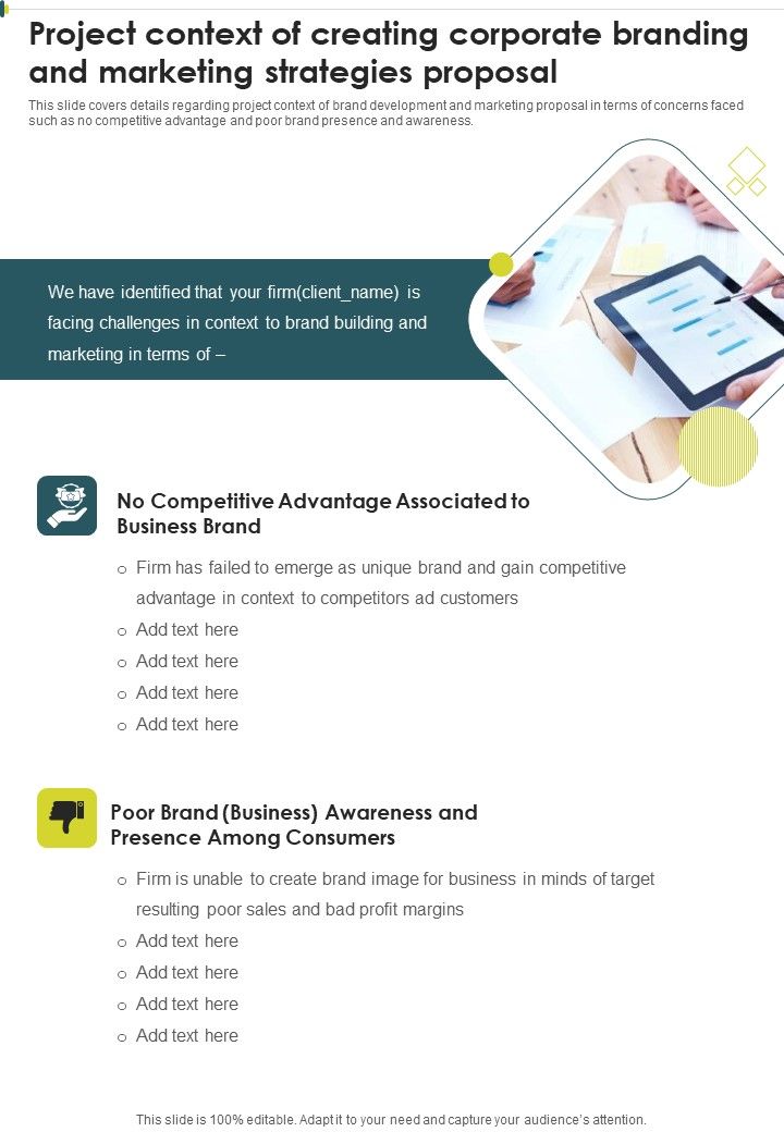 Project Context Of Creating Corporate Branding And Marketing Strategies One Pager Sample Example Document Slide01