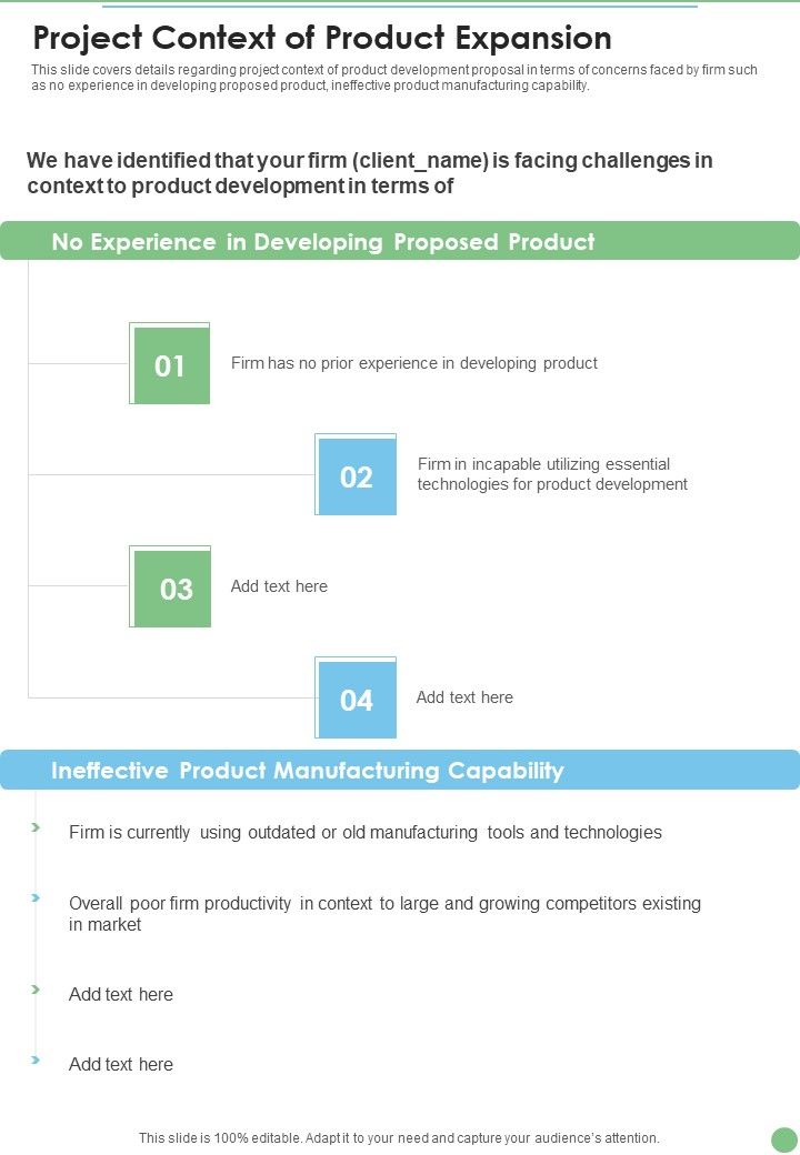 Project Context Of Product Expansion One Pager Sample Example Document Slide01