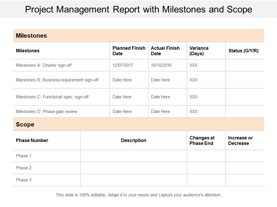 Project_Management_Report_With_Milestones_And_Scope_Ppt_PowerPoint_Presentation_Pictures_Diagrams_Slide_1.jpg