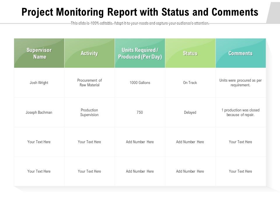 Project_Monitoring_Report_With_Status_And_Comments_Ppt_PowerPoint_Presentation_File_Model_PDF_Slide_1.jpg