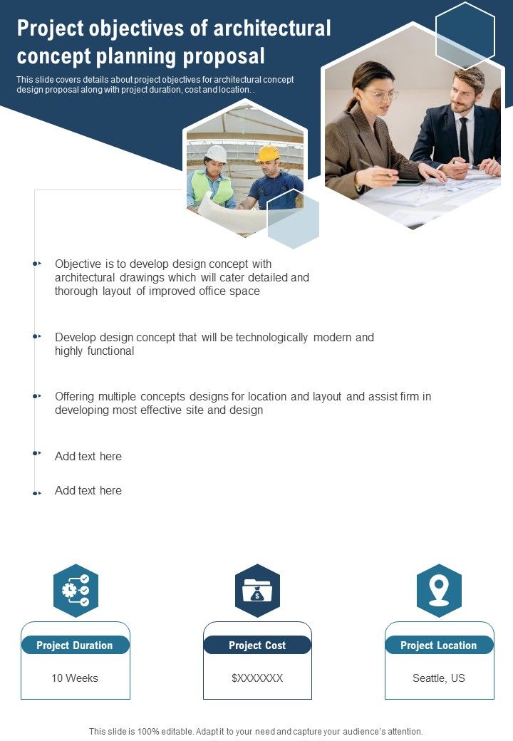 Project Objectives Of Architectural Concept Planning Proposal One Pager Sample Example Document Slide01