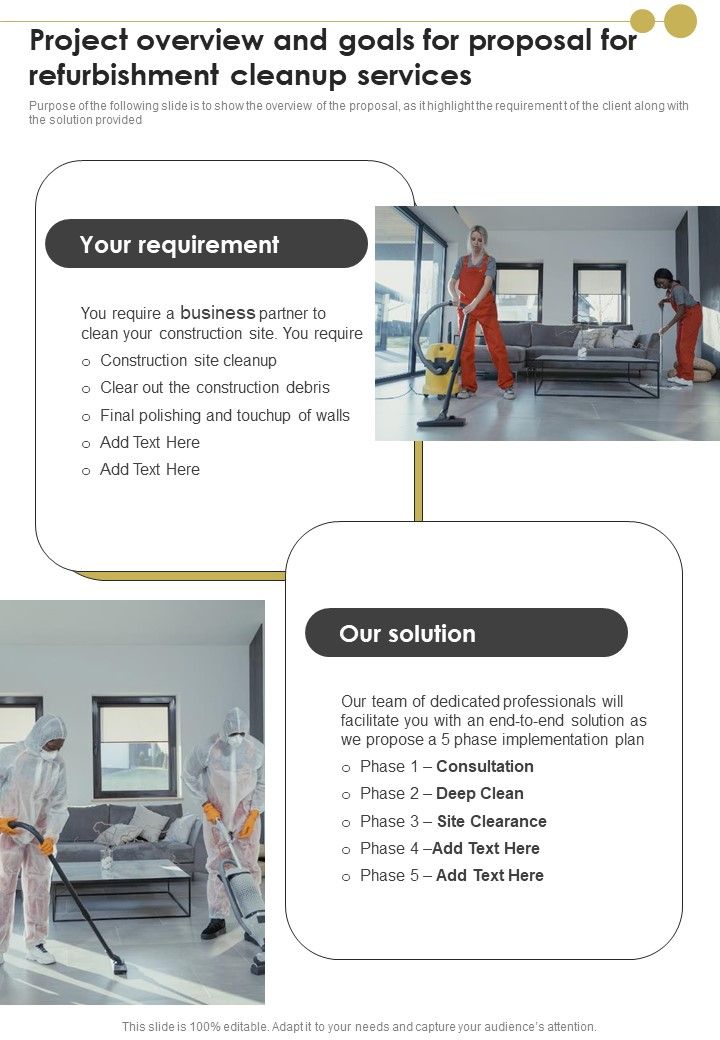 Project_Overview_And_Goals_For_Proposal_For_Refurbishment_Cleanup_Services_One_Pager_Sample_Example_Document_Slide_1.jpg