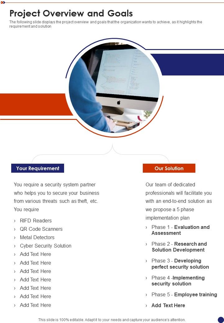 Project Overview Security And Safety System Proposal One Pager Sample Example Document Slide01