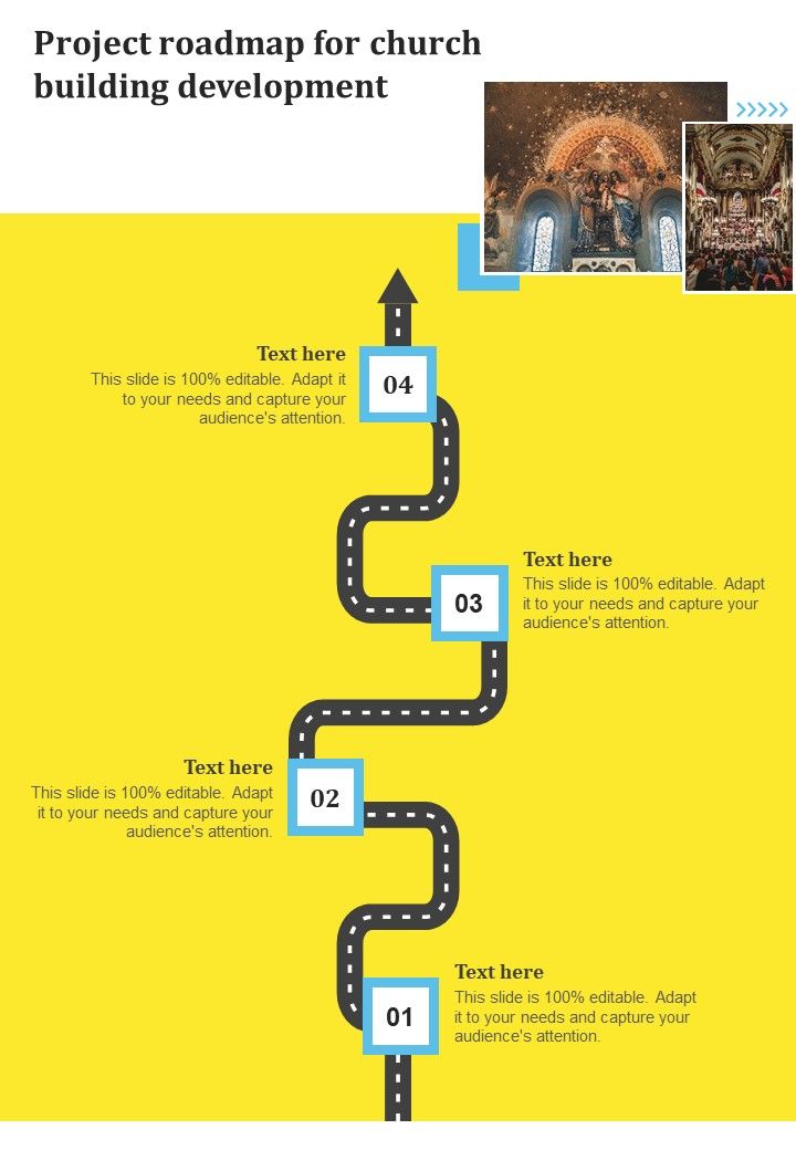 Project Roadmap For Church Building Development One Pager Sample Example Document Slide01