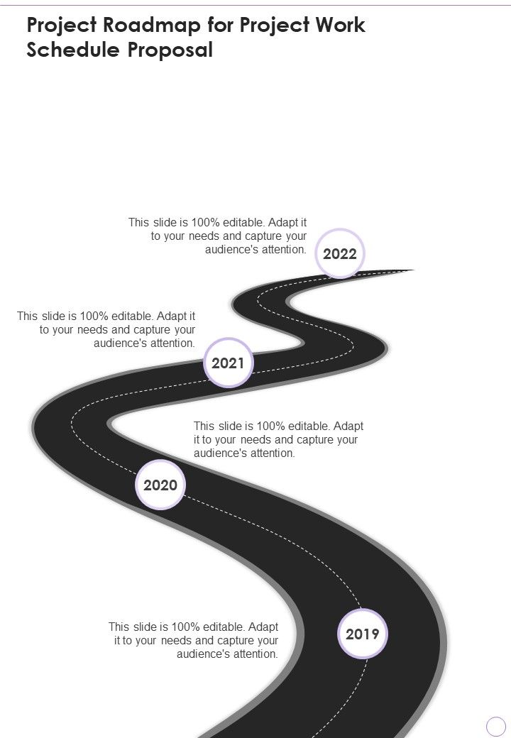 Project Roadmap For Project Work Schedule Proposal One Pager Sample Example Document Slide01