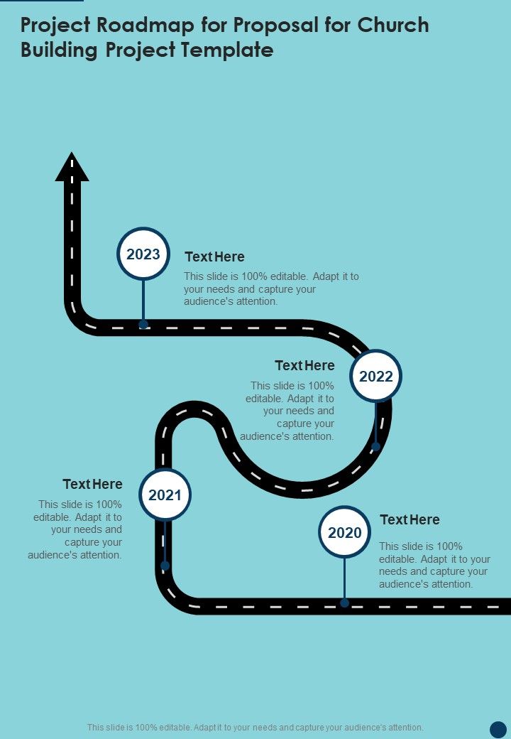 Project Roadmap For Proposal For Church Building Project Template One Pager Sample Example Document Slide01