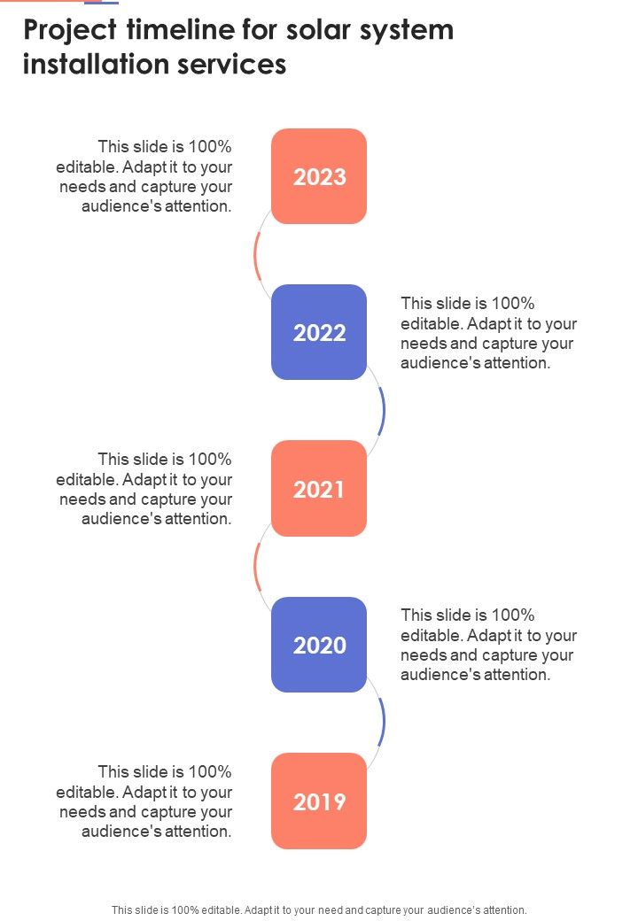 Project Timeline For Solar System Installation Services One Pager Sample Example Document Slide01