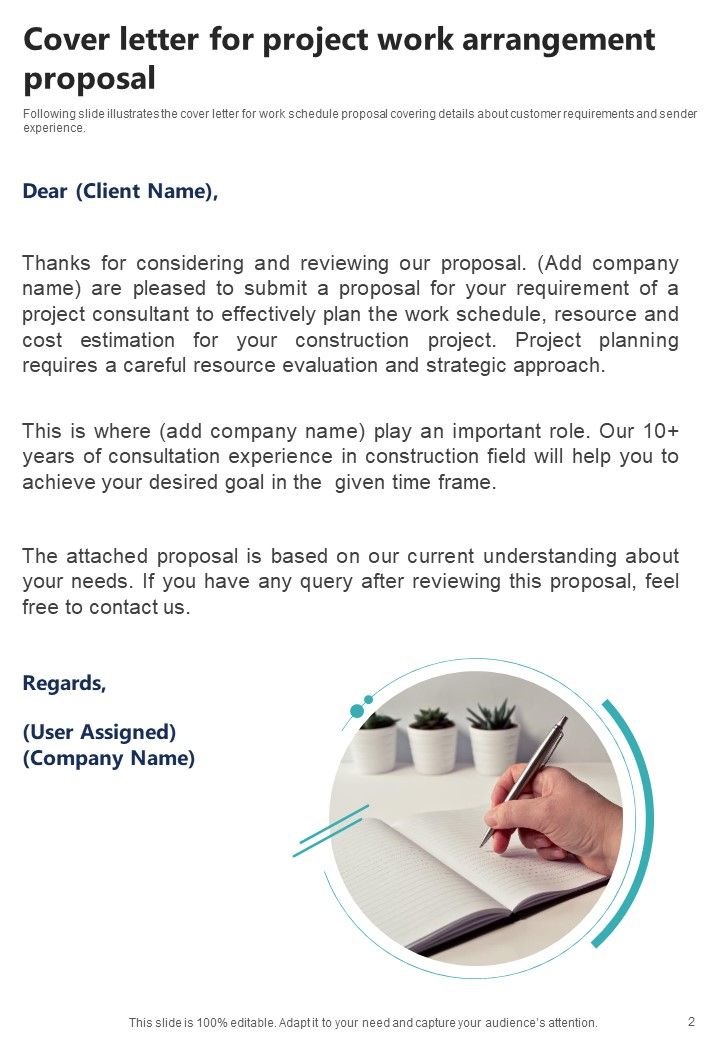 Project Work Arrangement Proposal Example Document Report Doc Pdf Ppt