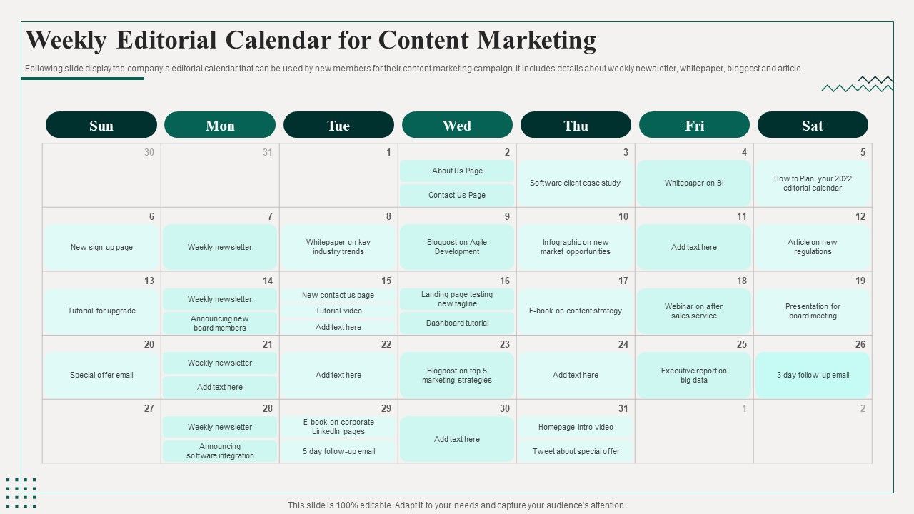 Promotion_Playbook_For_Content_Development_Weekly_Editorial_Calendar_For_Content_Marketing_Infographics_PDF_Slide_1.jpg