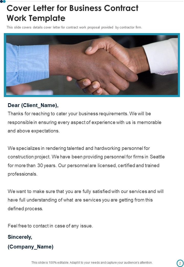 Proposal For Business Contract Work Template Example Document Report Doc Pdf Ppt
