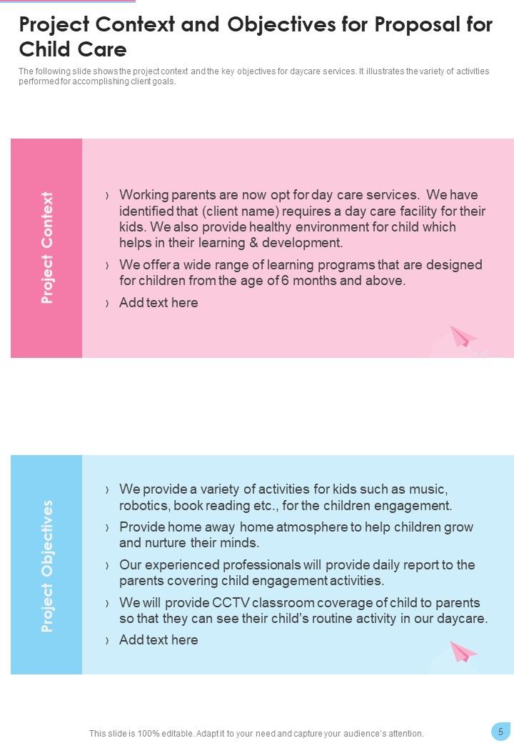Proposal For Child Care Example Document Report Doc Pdf Ppt