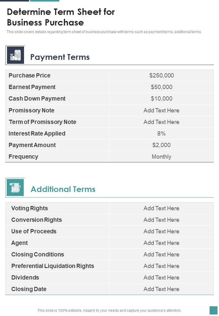 Proposal_For_Company_Acquisition_Determine_Term_Sheet_For_Business_One_Pager_Sample_Example_Document_Slide_1.jpg