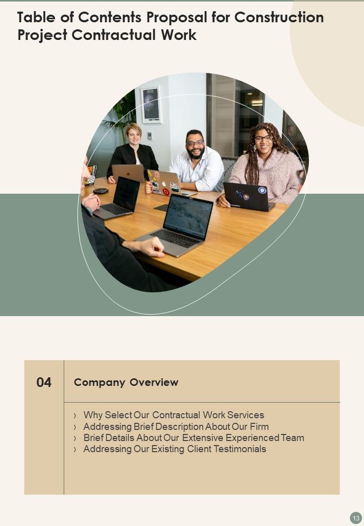 Proposal For Construction Project Contractual Work Example Document Report Doc Pdf Ppt