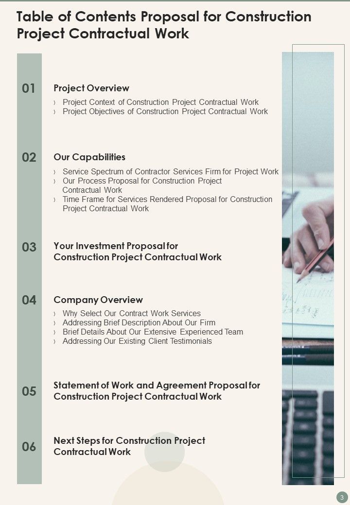 Proposal For Construction Project Contractual Work Example Document Report Doc Pdf Ppt