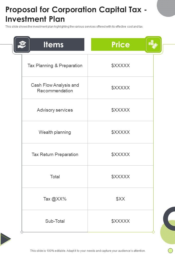 Proposal_For_Corporation_Capital_Tax_Investment_Plan_One_Pager_Sample_Example_Document_Slide_1.jpg
